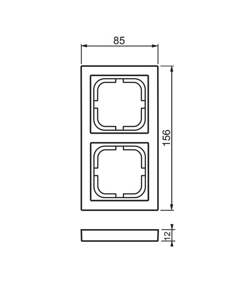 Peitelevy ABB IMPRESSIVO 2os IP21 85mm musta