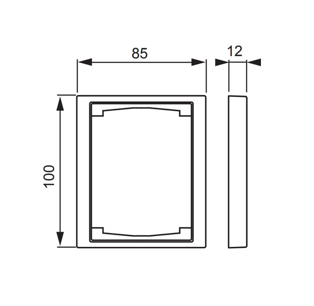 Peitelevy ABB IMPRESSIVO 1os IP21 100mm musta