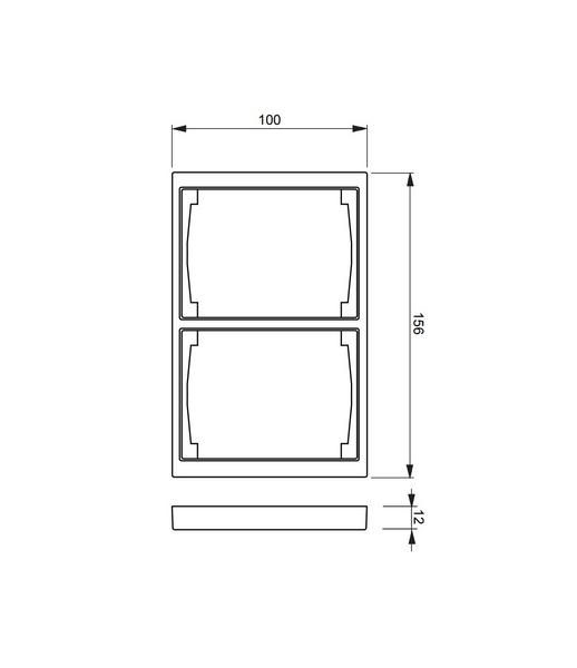 Peitelevy ABB IMPRESSIVO 2os IP21 100mm musta