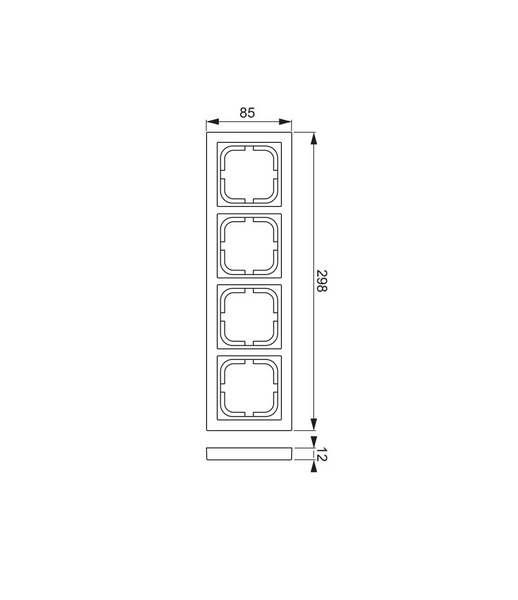 Peitelevy ABB IMPRESSIVO 4os IP21 85mm musta