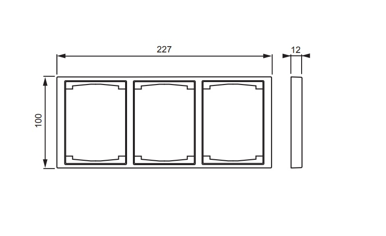 Peitelevy ABB IMPRESSIVO 3os IP21 100mm musta