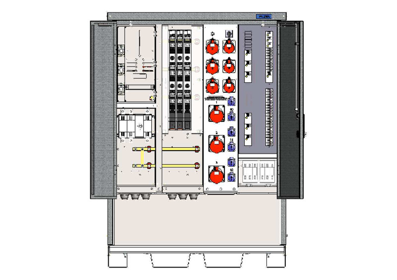Työmaan pääkeskus Vohek TPK 250C30 250A IP44 Fe/Al