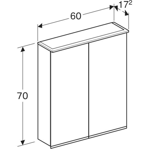 Peilikaappi Geberit Option Plus L60 K70 S17,2cm