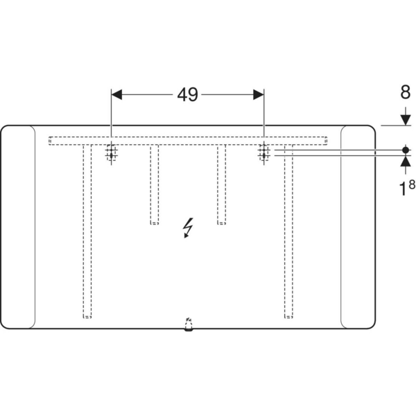 Tasopeili Geberit Option Square L120 K65 S3,2cm