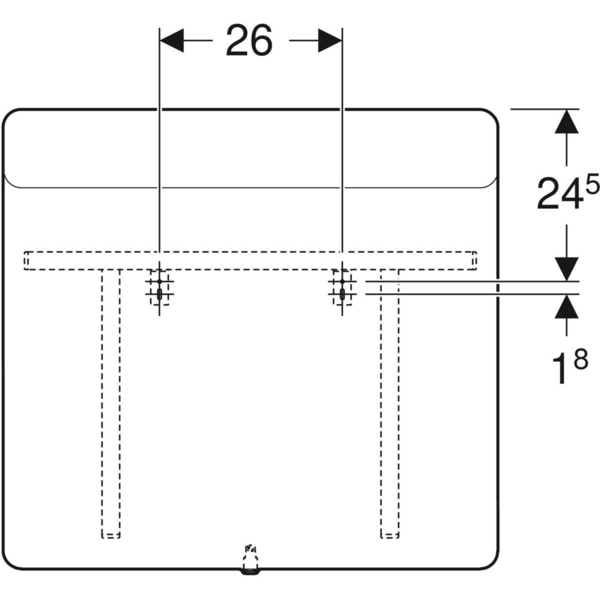 Tasopeili Geberit Option Square L70 K65 S3,2cm