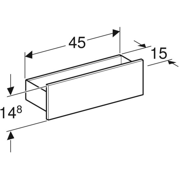 Seinähylly Geberit Smyle Square L45 K14,8 S15cm hikkoripuu
