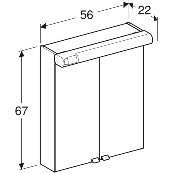 Peilikaappi IDO Reflect Basic L56 K67 S22cm valkoinen