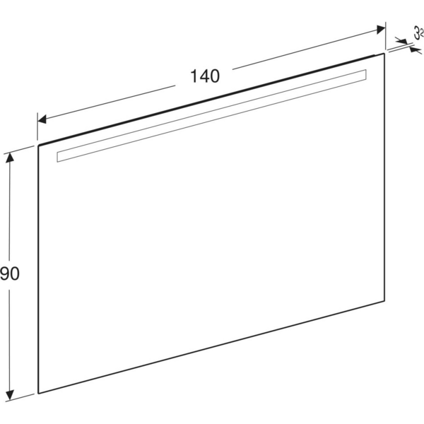 Tasopeili Geberit Option Basic Square L140 K90 S3,2cm