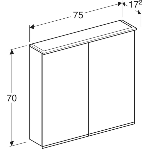 Peilikaappi Geberit Option Plus L75 K70 S17,2cm
