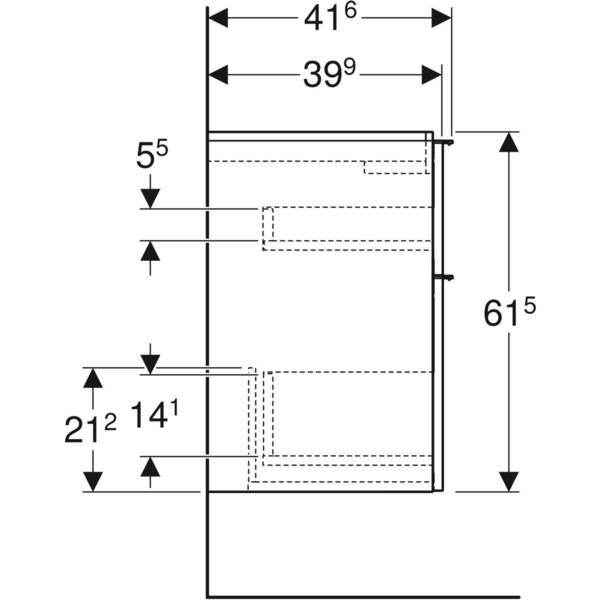 Allaskaappi Geberit iCon L74 K61,5 S41,6cm valkoinen