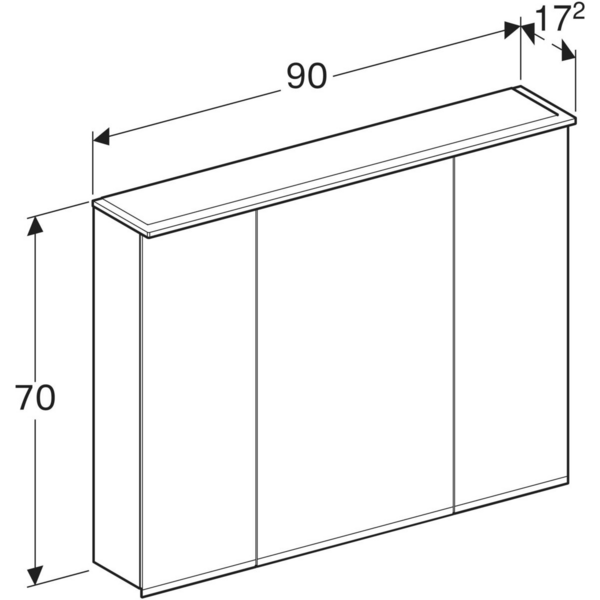 Peilikaappi Geberit Option Plus L90 K70 S17,2cm