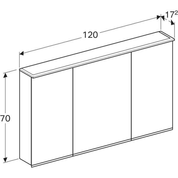 Peilikaappi Geberit Option Plus L120 K70 S17,2cm