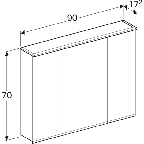Peilikaappi IDO Reflect Plus L90 K70 S17,2cm