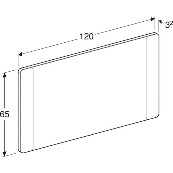 Tasopeili Geberit Option Square L120 K65 S3,2cm