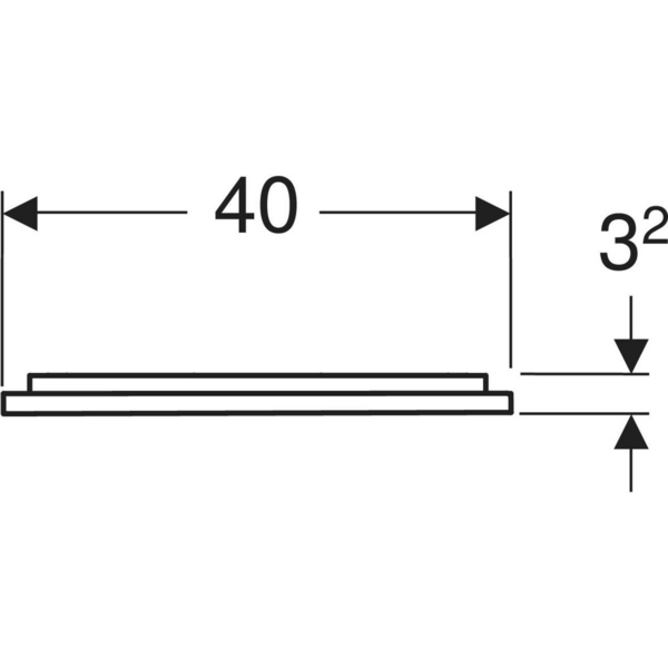 Tasopeili Geberit Option Plus Square L40 K70 S3,2cm musta matta