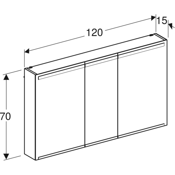 Peilikaappi Geberit Option L120 K70 S15cm