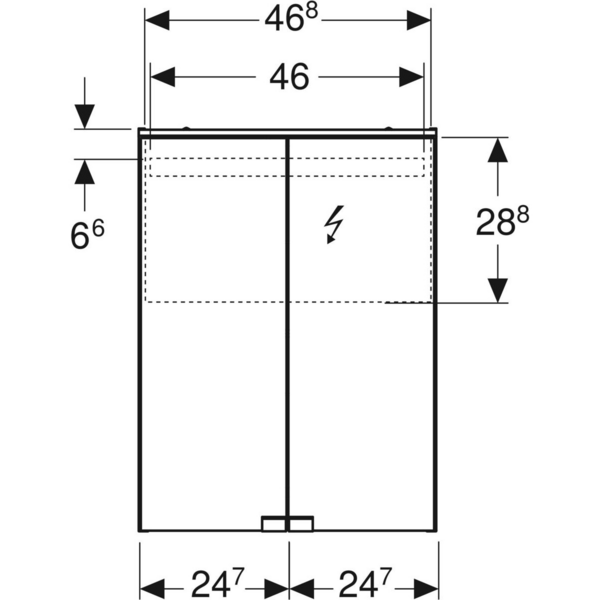 Peilikaappi Geberit Option Basic L50 K67,7 S18cm valkoinen