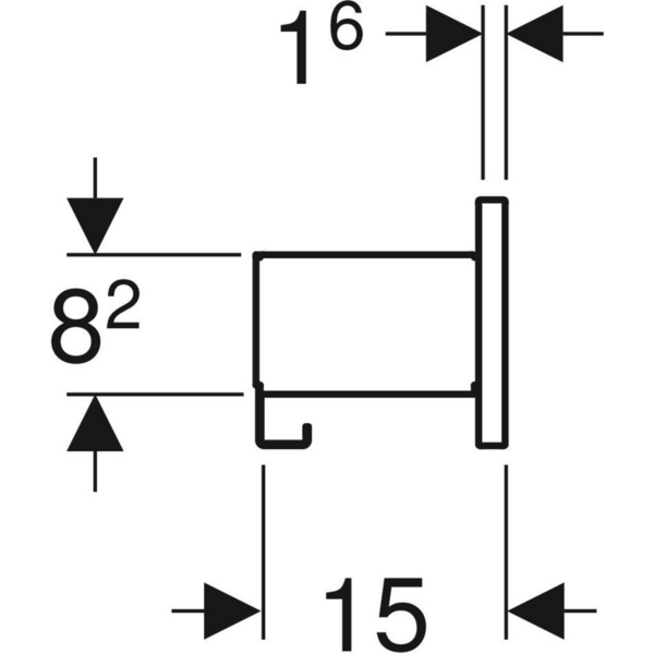 Seinähylly Geberit Smyle Square L45 K14,8 S15cm hikkoripuu
