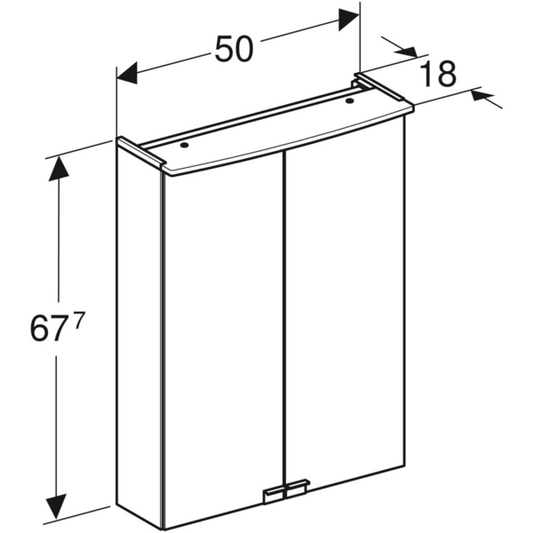 Peilikaappi Geberit Option Basic L50 K67,7 S18cm valkoinen