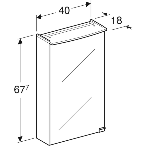 Peilikaappi IDO Reflect Clear L40 L67,7 S18cm valkoinen