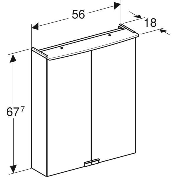 Peilikaappi Geberit Option Basic L56 K67,7 S18cm valkoinen