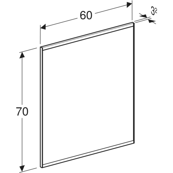 Tasopeili Geberit Option Plus Square L60 K70 S3,2cm musta matta