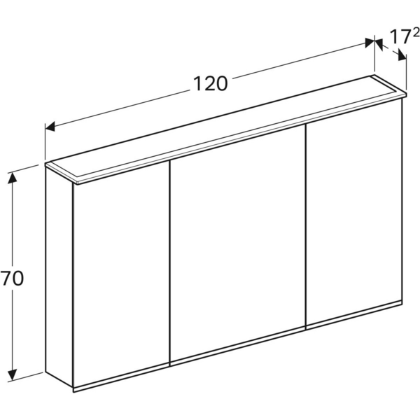 Peilikaappi IDO Reflect Plus L120 K70 S17,2cm