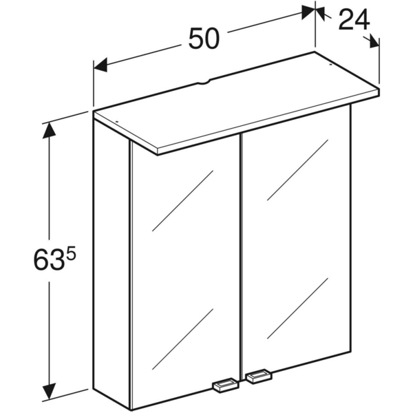 Peilikaappi IDO Reflect Spot L50 K63,5 S24cm valkoinen VVS