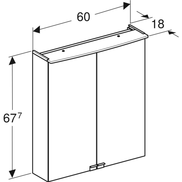 Peilikaappi Geberit Option Basic L60 K67,7 S18cm valkoinen