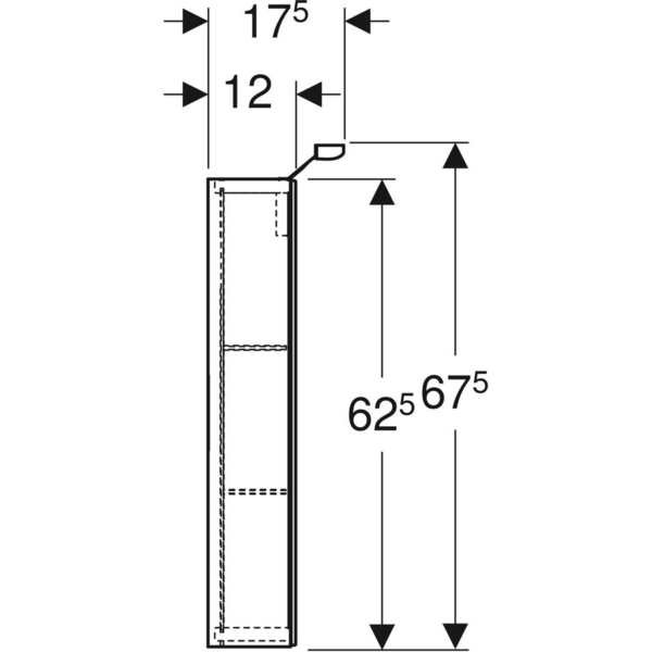 Peilikaappi IDO Reflect Top L120 K67,5 S17,5cm antrasiitti