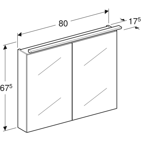 Peilikaappi IDO Reflect Top L80 K67,5 S17,5cm antrasiitti