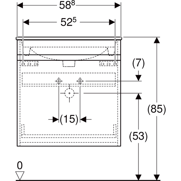 Allaskaappipaketti Geberit Renova Plan L60 K62,2 S48cm hikkoripuu