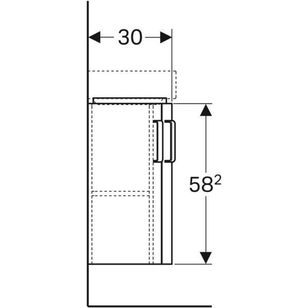 Allaskaappi Geberit Renova Compact L42,5 K60,4 S33cm valkoinen