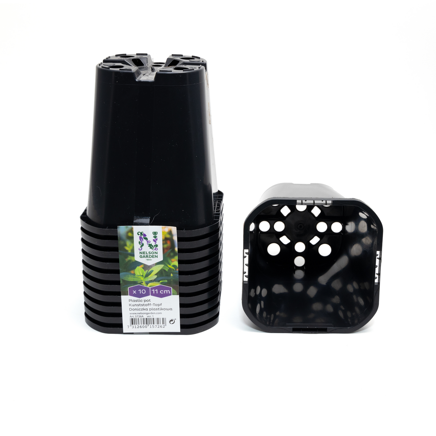 PLASTKRUKA NELSON GARDEN SVART 11CM 10ST HD