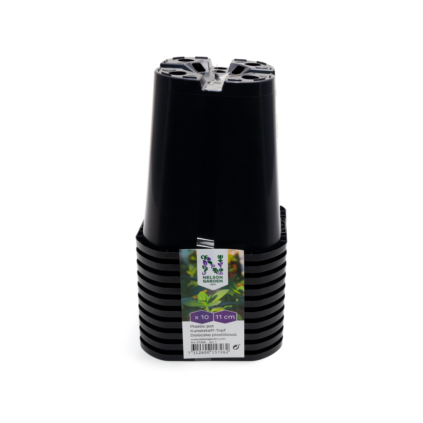 PLASTKRUKA NELSON GARDEN SVART 11CM 10ST HD