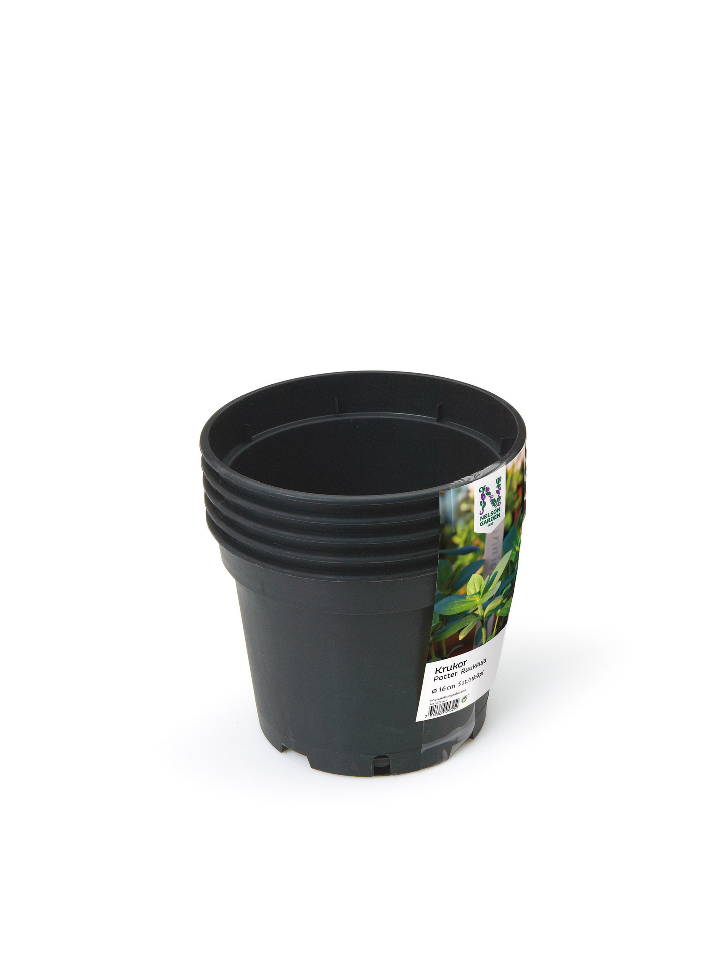PLASTKRUKA NELSON GARDEN SVART Ø17CM 5ST HD