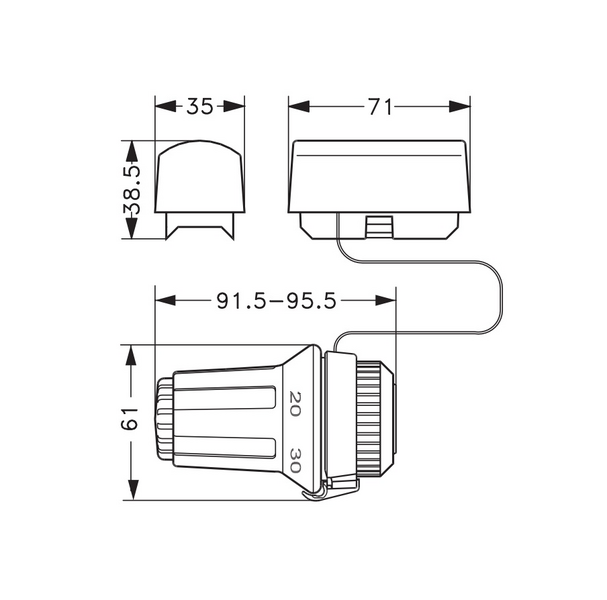 Lämpötilan säädin Danfoss FTC lattialämmitys 2m