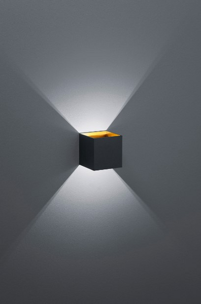 Seinävalaisin TRIO Louis Led 430Lm Mattamusta/Kulta