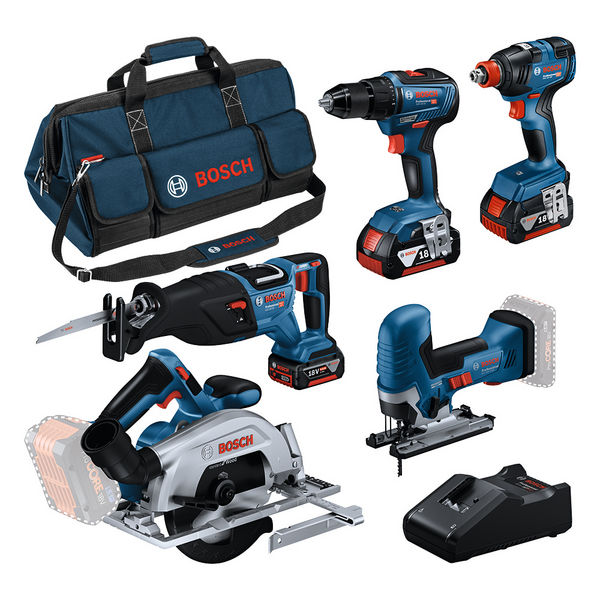 Akkukonesarja Bosch 18V 5-osainen GSR/GST/GKS/GSA/GDX 3x4,0Ah