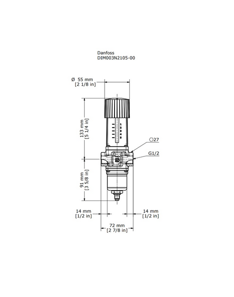 Vesiventtiili Danfoss WVFX-15 G1/2