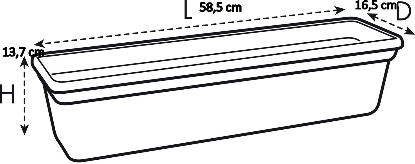 Parvekelaatikko Green Basics Trough 60cm musta