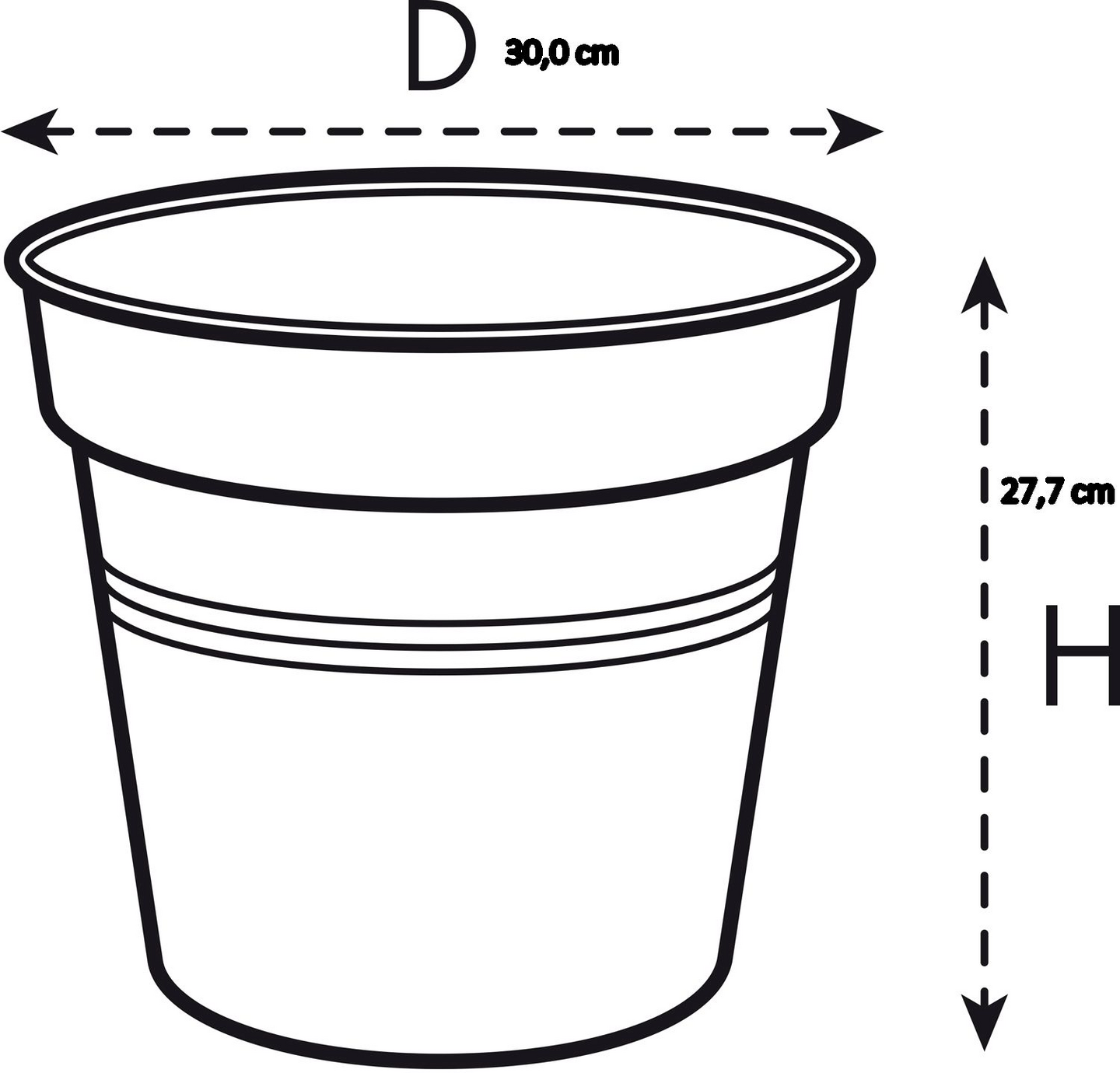 Kasvatusruukku Green Basics 30cm musta