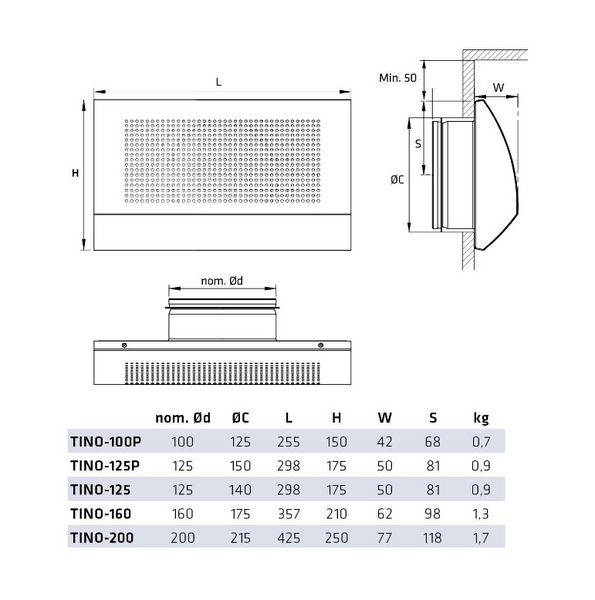 Tuloilmaventtiili Climecon Tino 100P