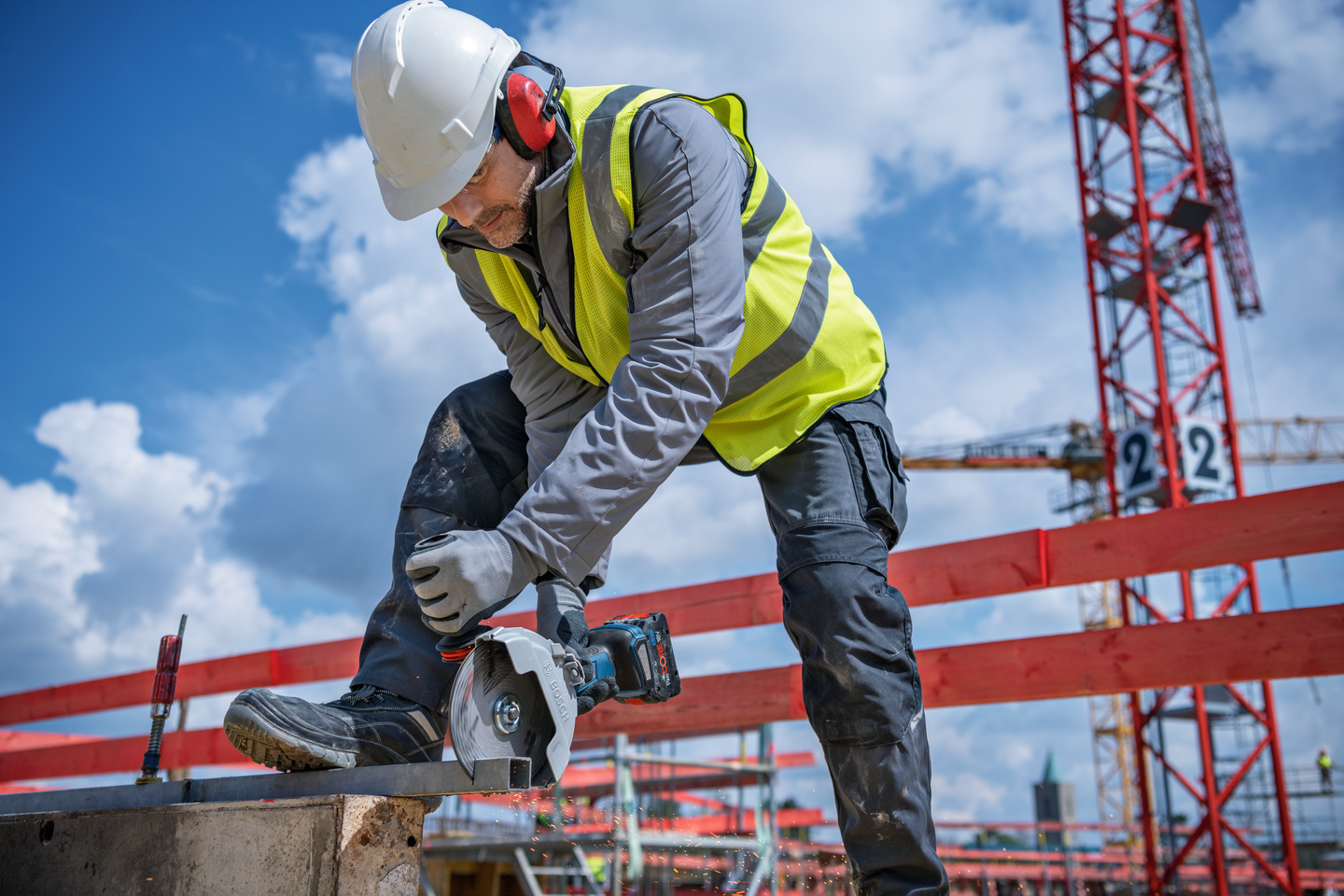 Akkukulmahiomakone Bosch GWS 18V-180 P Solo 2xInox-laikka + 1xtimanttilaikka