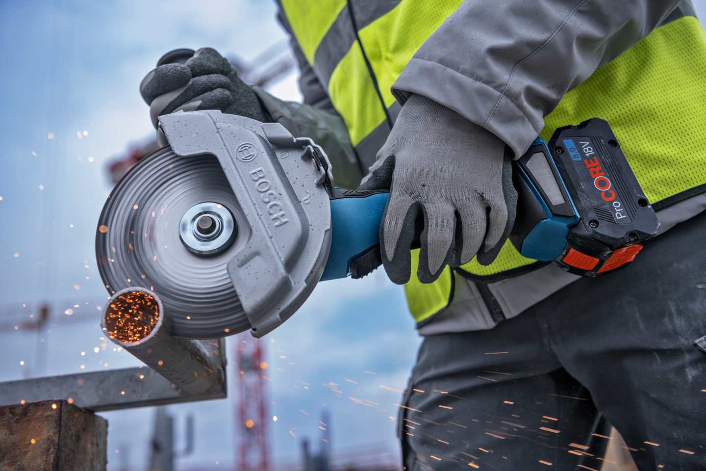 Akkukulmahiomakone Bosch GWS 18V-180 P Solo 2xInox-laikka + 1xtimanttilaikka LB