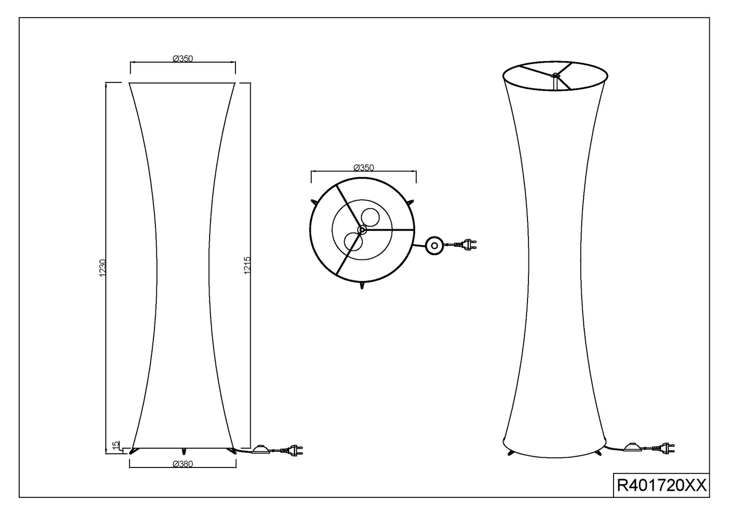 Lattiavalaisin TRIO Gravis R40172001 E27 valkoinen