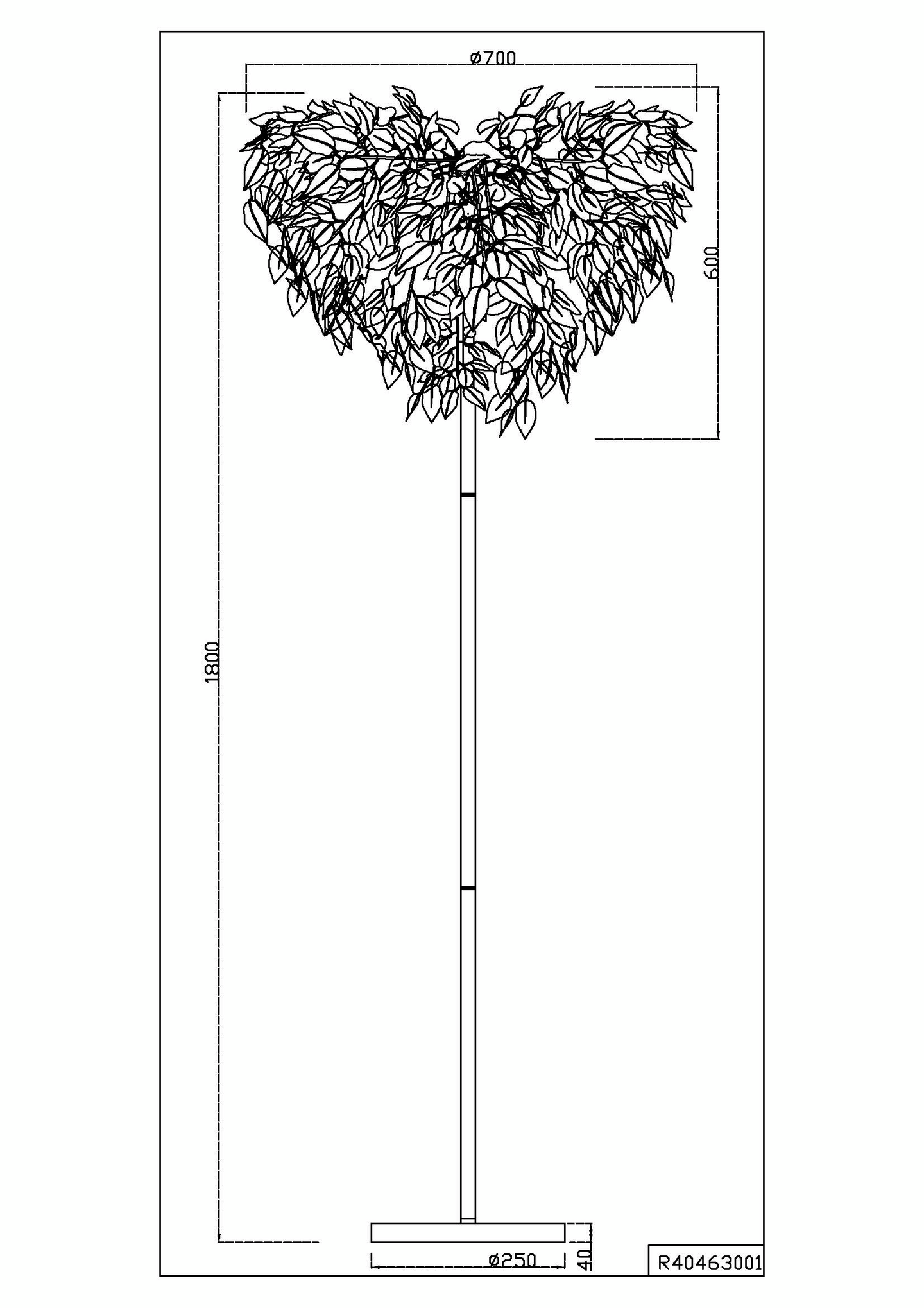 Lattiavalaisin TRIO Leavy R40463001 E14