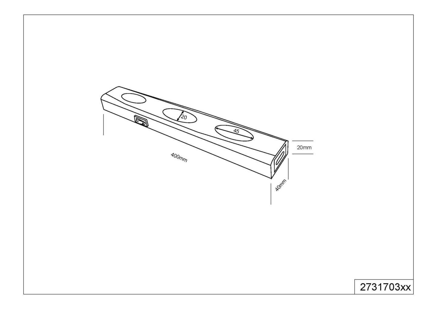 Led-valaisin TRIO Aragon 40cm 3x80lm valkoinen