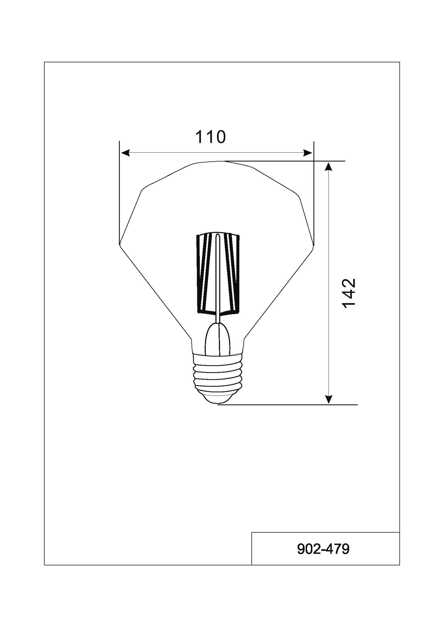 Led-lamppu TRIO Filament 902-479 koriste E27 4W 360lm 2700K