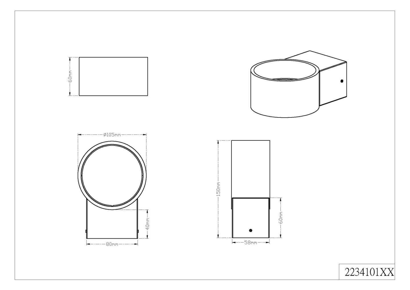 Seinävalaisin TRIO Lacapo led valkoinen